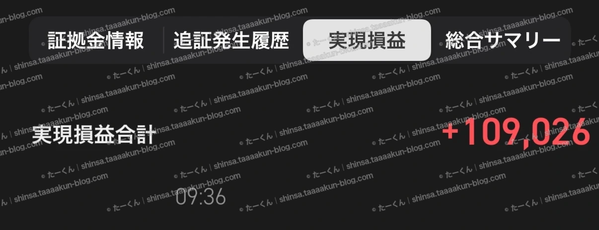 先物取引の実績報告の画像